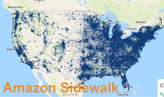 Amazon Sidewalk coverage map