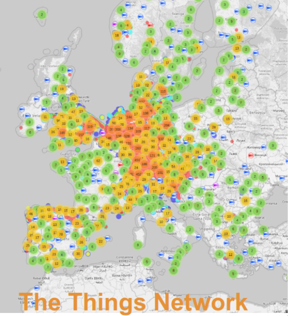 The Things Network EU coverage map