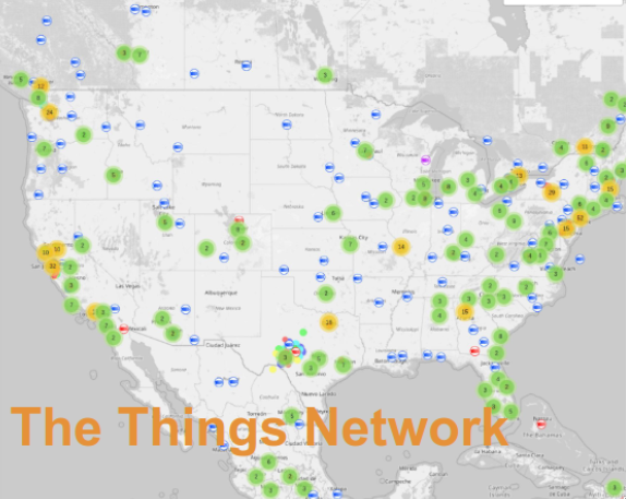 The Things Network US coverage map